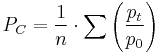 P_C = \frac {1}{n}\cdot\sum\left(\frac {p_{t}}{p_0}\right)