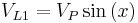 V_{L1}=V_P\sin \left(x\right)\,\!