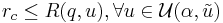  r_{c} \le R(q,u),\forall u\in \mathcal{U}(\alpha,\tilde{u})