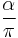 \frac{\alpha}{\pi} \,