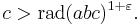 c>\operatorname{rad}(abc)^{1%2B\varepsilon}.