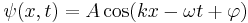 \psi(x,t) = A \cos (k x - \omega t%2B\varphi)