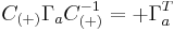  C_{(%2B)} \Gamma_a  C_{(%2B)}^{-1} = %2B \Gamma_a^T 