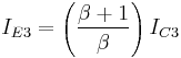 I_{E3} = \left(\frac{\beta %2B 1}{\beta}\right)I_{C3}