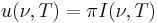 u(\nu,T) = \pi I(\nu,T)