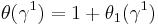 \theta(\gamma^1) = 1 %2B \theta_1(\gamma^1)