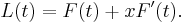 L(t)=F(t)%2BxF^\prime(t). \, 