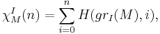 \chi_M^I (n)=\sum_{i=0}^n H(gr_I(M),i),