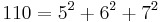 110 = 5^2 %2B 6^2 %2B 7^2