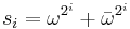 s_i = \omega^{2^i} %2B \bar{\omega}^{2^i}