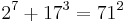 2^7%2B17^3=71^2\;