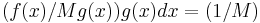 (f(x)/Mg(x))g(x)dx = (1/M)