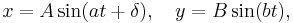 x=A\sin(at%2B\delta),\quad y=B\sin(bt),