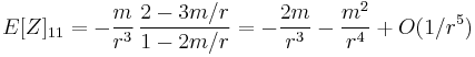 E[Z]_{11} = -\frac{m}{r^3} \, \frac{2-3m/r}{1-2m/r} = -\frac{2m}{r^3} - \frac{m^2}{r^4} %2B O(1/r^5) 