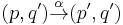  
(p,q') \overset{\alpha}{\rightarrow} (p',q')
 