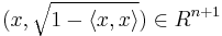  (x, \sqrt {1 - \langle x,x \rangle})\in R^{n%2B1}