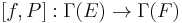 [f,P]:\Gamma(E)\rightarrow \Gamma(F)