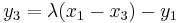  y_3 = \lambda(x_1-x_3) - y_1