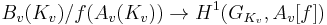 B_v(K_v)/f(A_v(K_v))\rightarrow H^1(G_{K_v},A_v[f])