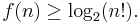 f(n)\geq\log_2(n!).