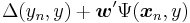 \Delta(y_n,y) %2B \boldsymbol{w}'\Psi(\boldsymbol{x}_n,y)