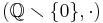 \left( \mathbb{Q}\smallsetminus \{ 0 \} ,\cdot \right) 