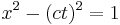 x^2 - (ct)^2 = 1