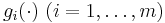 g_i (\cdot)\ (i = 1, \ldots,m)