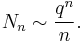 N_n \sim \frac{q^n}{n}.