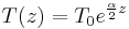 T(z) = T_0 e^{\frac{\alpha}{2}z}