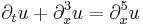 \displaystyle \partial_t u %2B \partial_x^3 u = \partial_x^5 u 