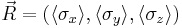  \vec{R}=\left(\langle \sigma_x \rangle,\langle \sigma_y \rangle,\langle \sigma_z \rangle \right) 