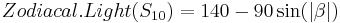  Zodiacal.Light (S_{10}) = 140 - 90\sin(|\beta|)