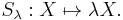 S_\lambda: X\mapsto \lambda X.