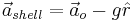 \vec{a}_{shell} = \vec{a}_o - g \hat{r}