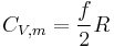 C_{V,m}=\frac{f}{2} R