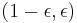 (1-\epsilon, \epsilon)