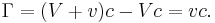 \Gamma = (V%2B v)c-Vc = v c.\,