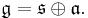 \mathfrak{g} = \mathfrak{s} \oplus \mathfrak{a}.