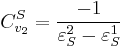  C^S_{v_2} = \frac{-1}{\varepsilon^{2}_S - \varepsilon^{1}_S} 