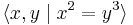 \langle x,y \mid x^2=y^3 \rangle \, 