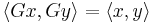 \langle Gx, Gy \rangle = \langle x, y \rangle