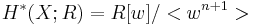 H^*(X; R) = R [w]/<w^{n%2B1}> 