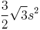 \frac{3}{2} \sqrt{3}s^2\,\!