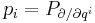 p_i = P_{\partial /\partial q^i}