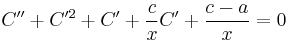 C''%2BC'^2%2BC'%2B\frac{c}{x}C'%2B\frac{c-a}{x}=0\,