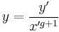 y= \frac{y'}{x'^{g%2B1}}