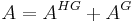 A=A^{HG}%2BA^G\,