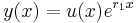  y(x) = u(x)e^{r_{1}x} \, 