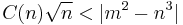 C(n)\sqrt{n} < |m^2 - n^3|